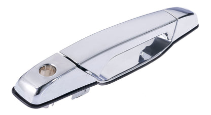 Exterior Door Handle Front LH, Front RH, Rear LH, Rear RH Plastic All Chrome for 2007-2013 Chevrolet Avalanche Tahoe Suburban Silverado; 2007-2013 GMC Yukon Sierra; 2007-2013 Cadillac Escalade