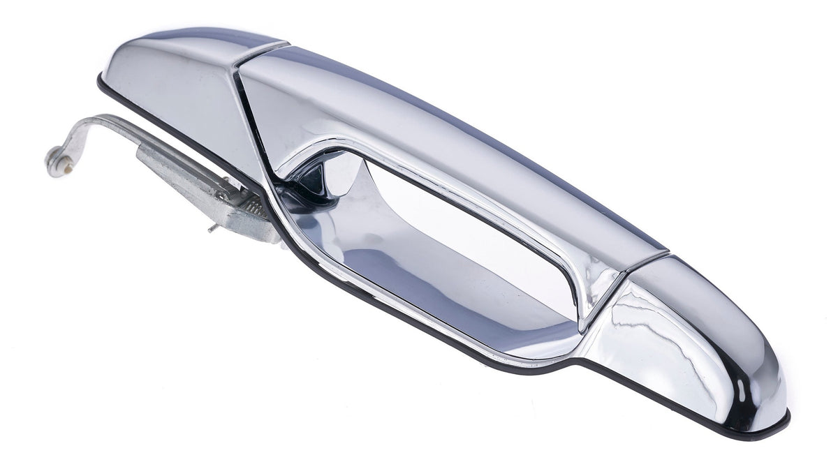 Exterior Door Handle Front LH, Front RH, Rear LH, Rear RH Plastic All Chrome for 2007-2013 Chevrolet Avalanche Tahoe Suburban Silverado; 2007-2013 GMC Yukon Sierra; 2007-2013 Cadillac Escalade