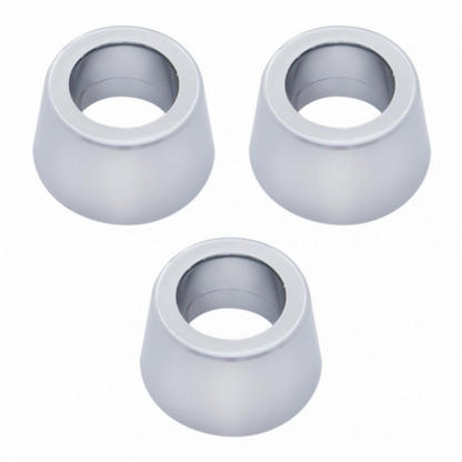 Chrome Round Dash Indicator Light Trims for 1967-1987 Peterbilt 359 (3-Pack)