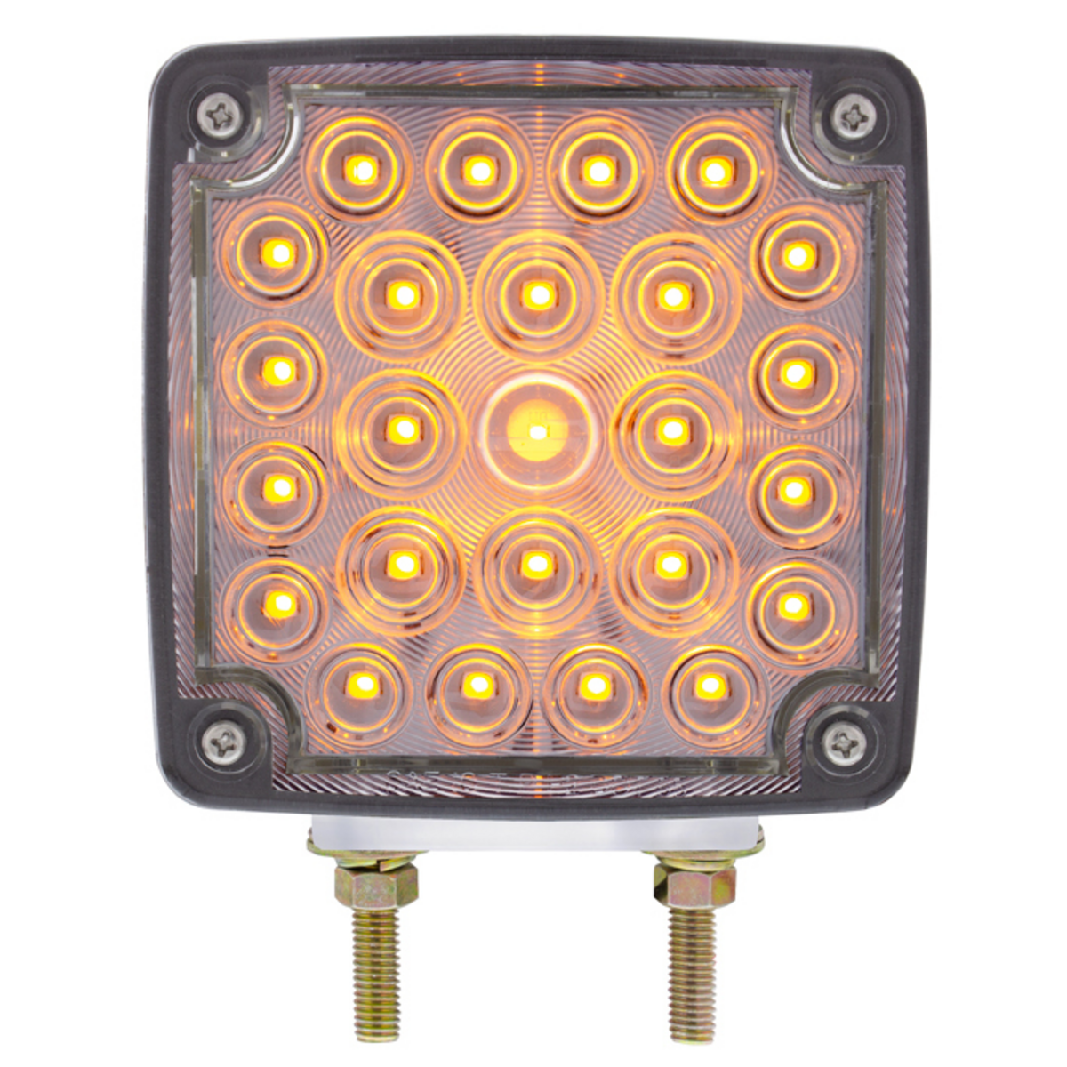 52 LED Double Stud Double Face Turn Signal Light (Passenger) - Amber & Red LED/Clear Lens