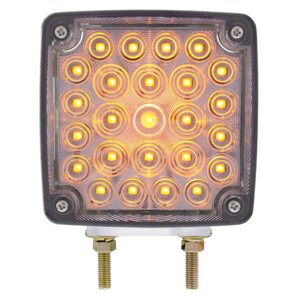 52 LED Double Stud Double Face Turn Signal Light (Passenger) - Amber & Red LED/Clear Lens