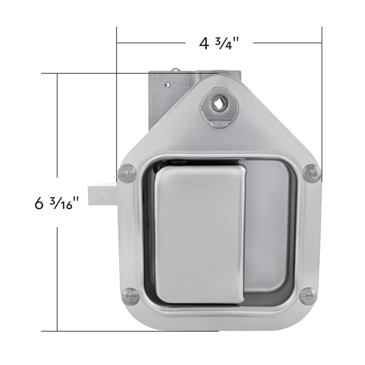 Exterior Sleeper Storage Door Handle For Kenworth W900/T800 (2004-2015), Short Striker - Passenger