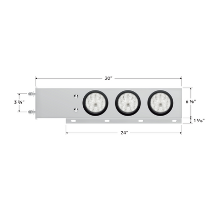 3-3/4" Bolt Pattern Deluxe SS Spring Loaded Bar W/6X 10 LED 4" Lights -Red LED/Clear Lens (Pair)