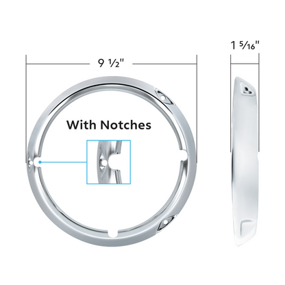 Headlight Bezel With Notches For 1971-1977 Ford Bronco-Chrome(Pair)
