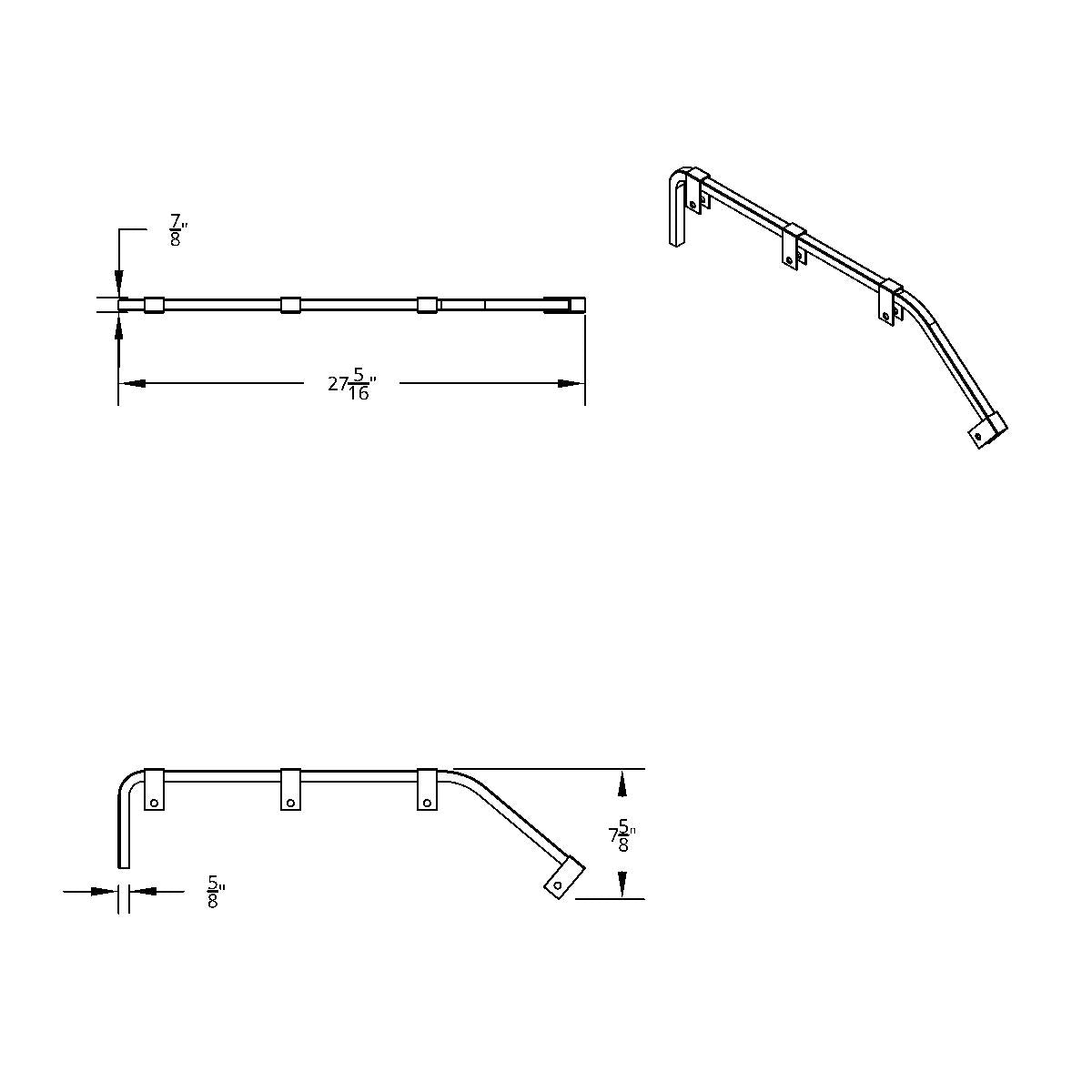 Black Angled Mud Flap Hangers - No Coil (Pair)