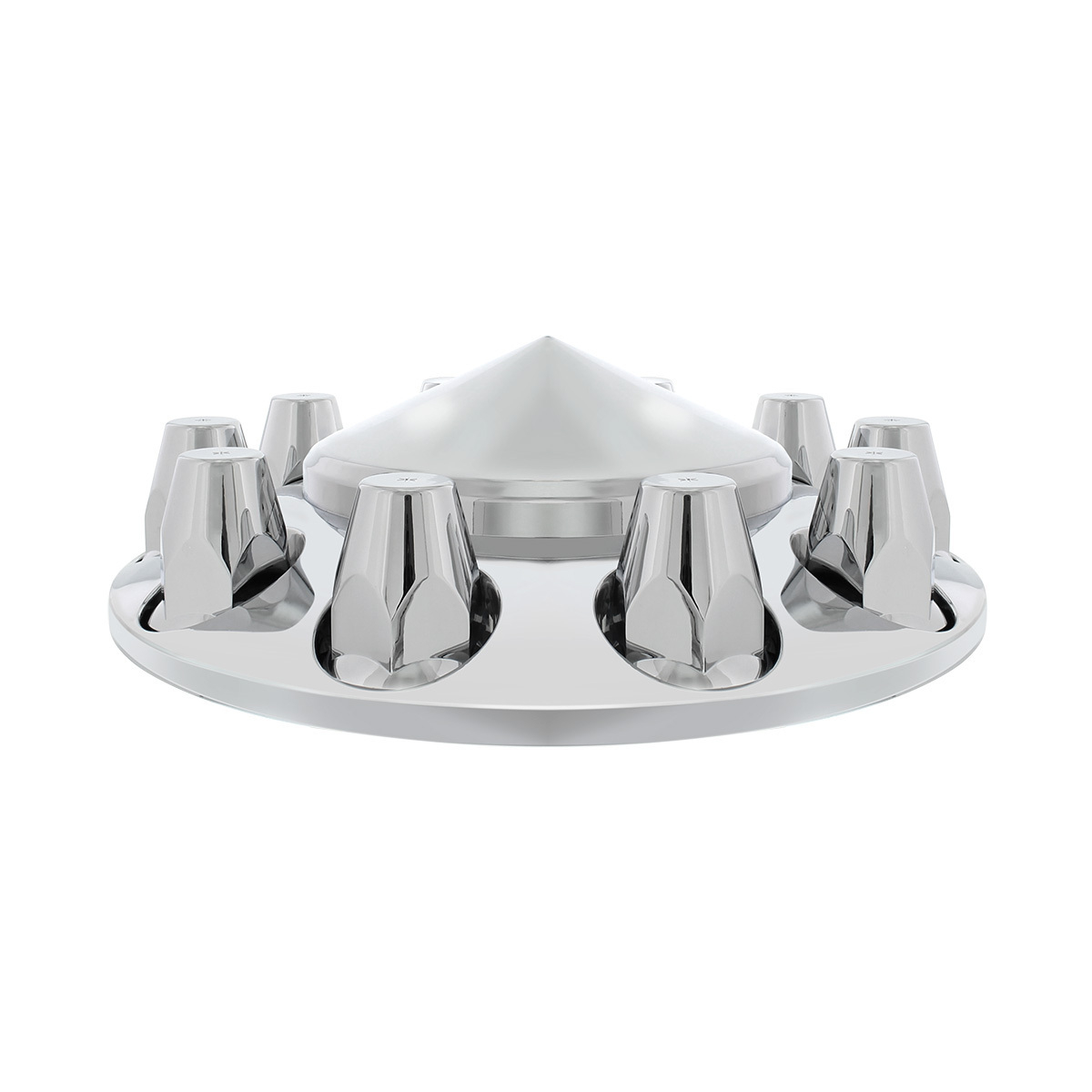 Pointed Front Axle Cover With 33mm Standard Thread-On Nut Covers - Chrome