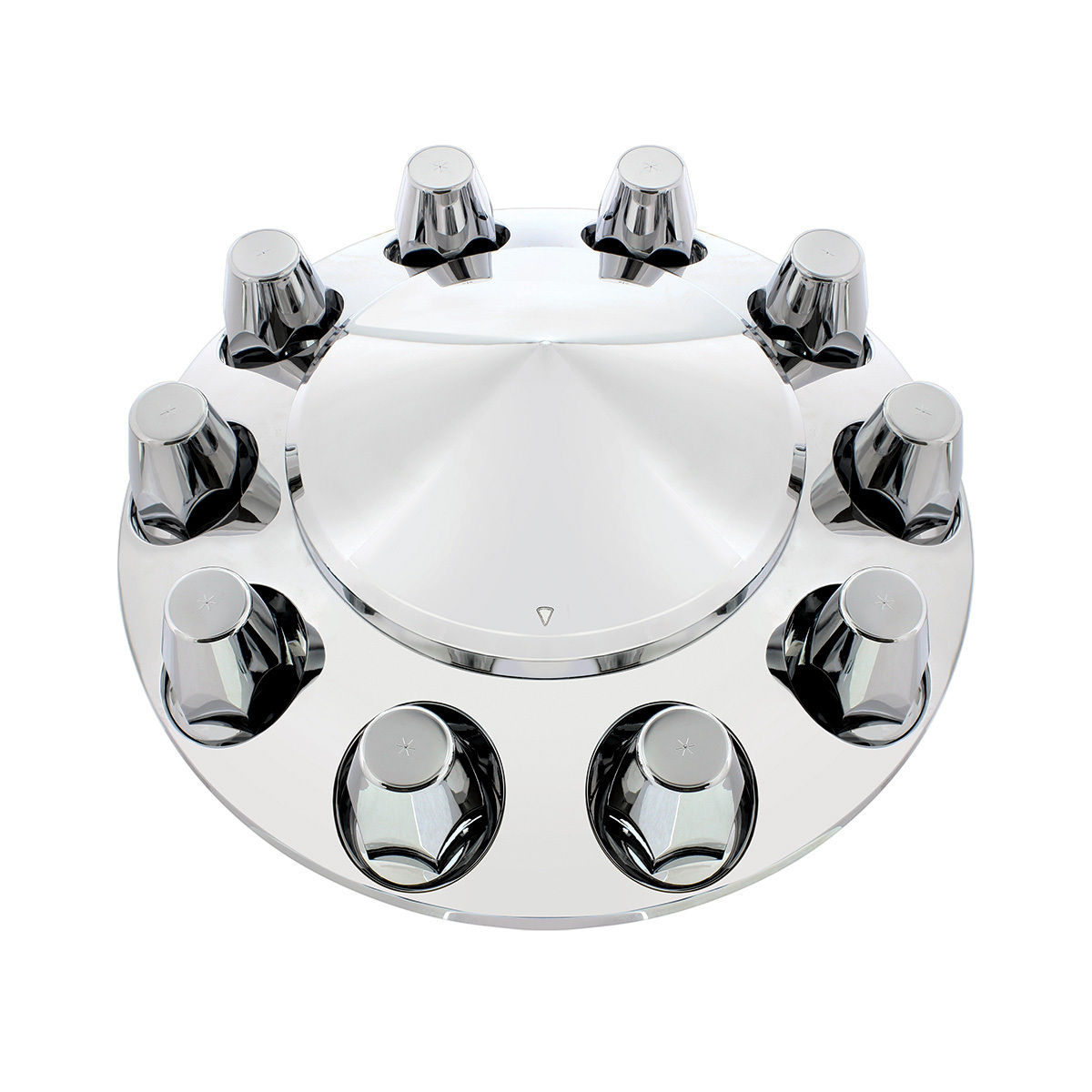 Pointed Front Axle Cover With 33mm Standard Thread-On Nut Covers - Chrome