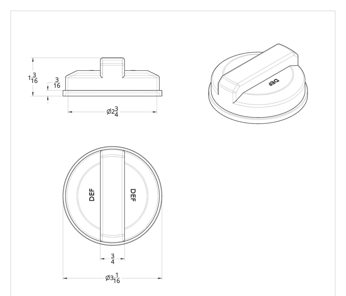Chrome DEF Cap Cover For Peterbilt & Kenworth