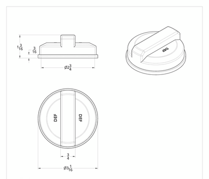 Chrome DEF Cap Cover For Peterbilt & Kenworth