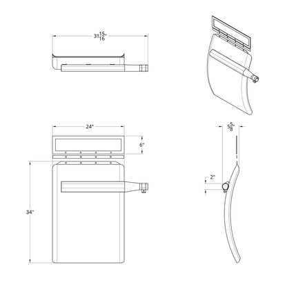 24" x 34" Stainless Quarter Fender Set - Triangle Bracket