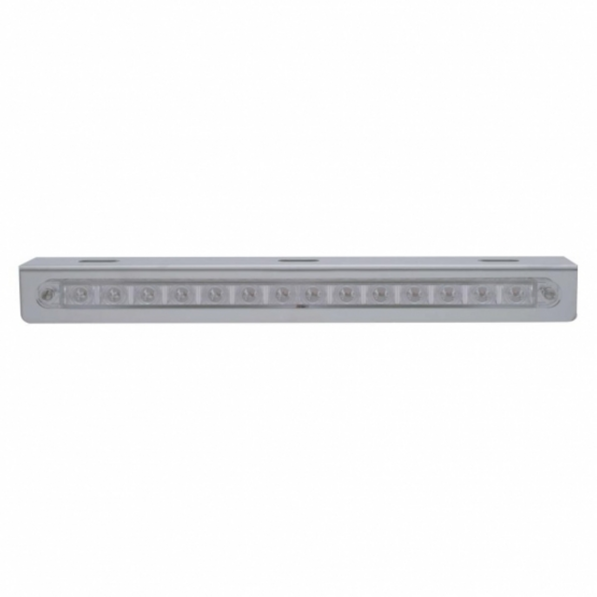 Stainless Light Bracket With 14 LED 12" Sequential Light Bar (Left to Right) - Amber LED/Clear Lens