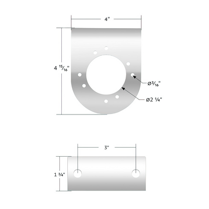 304 Stainless Steel Bracket For Single 3" Light