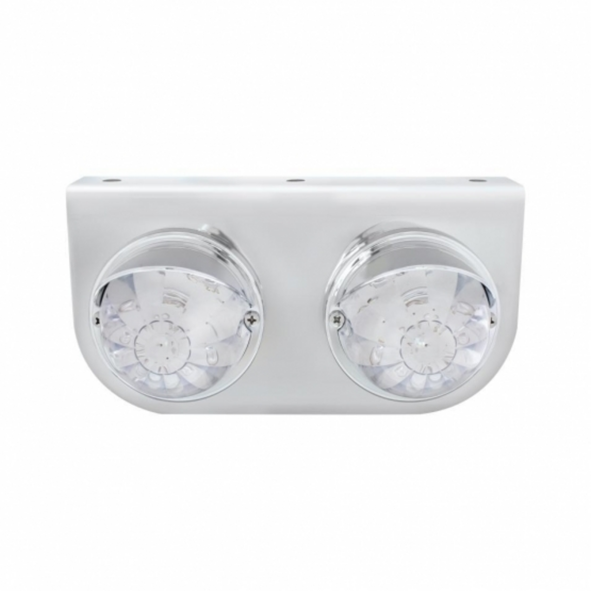SS Light Bracket With 2X 17 LED Dual Function Watermelon Lights & Visors - Red LED/Clear Lens