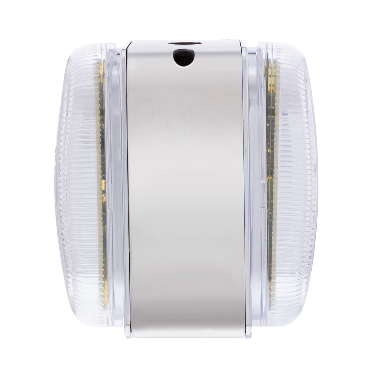 26 LED Dual Function Reflector Double Face Oval Light With SS Bracket - Amber & Red LED/Clear Lens