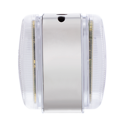 26 LED Dual Function Reflector Double Face Oval Light With SS Bracket - Amber & Red LED/Clear Lens