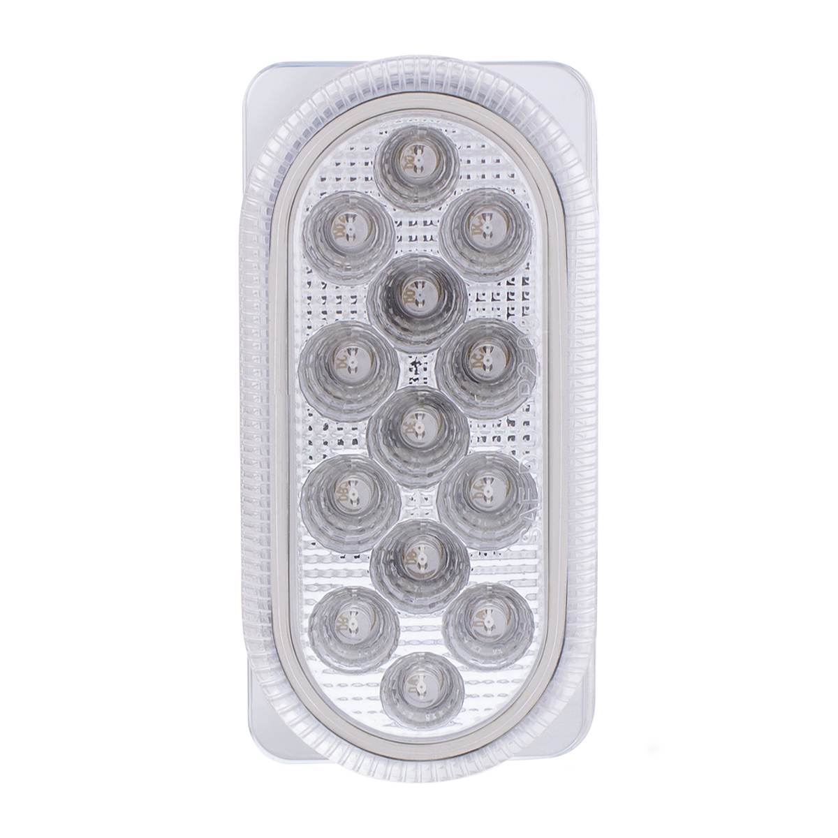 26 LED Dual Function Reflector Double Face Oval Light With SS Bracket - Amber & Red LED/Clear Lens