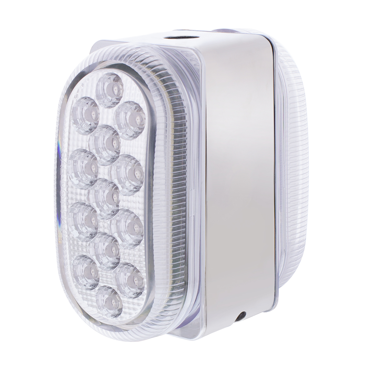 26 LED Dual Function Reflector Double Face Oval Light With SS Bracket - Amber & Red LED/Clear Lens