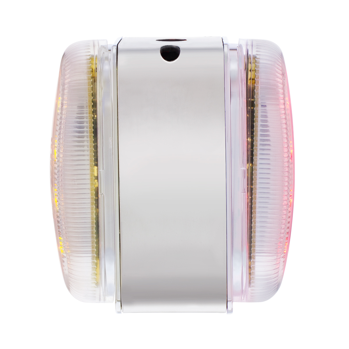 26 LED Dual Function Reflector Double Face Oval Light With SS Bracket - Amber & Red LED/Clear Lens