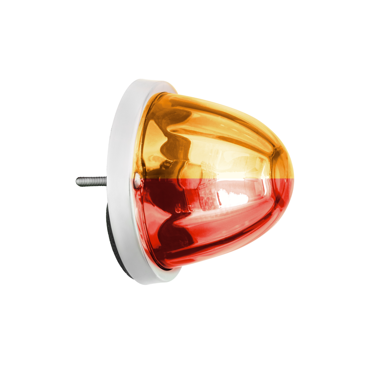 360-Degree Double Fury LED Bulb Glass Watermelon Flush Mount Kit-Amber & Red LED