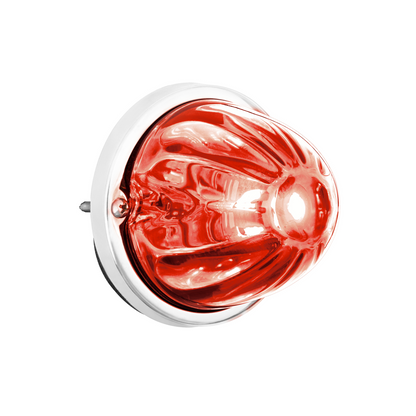 360-Degree Double Fury LED Bulb Glass Watermelon Flush Mount Kit-Amber & Red LED
