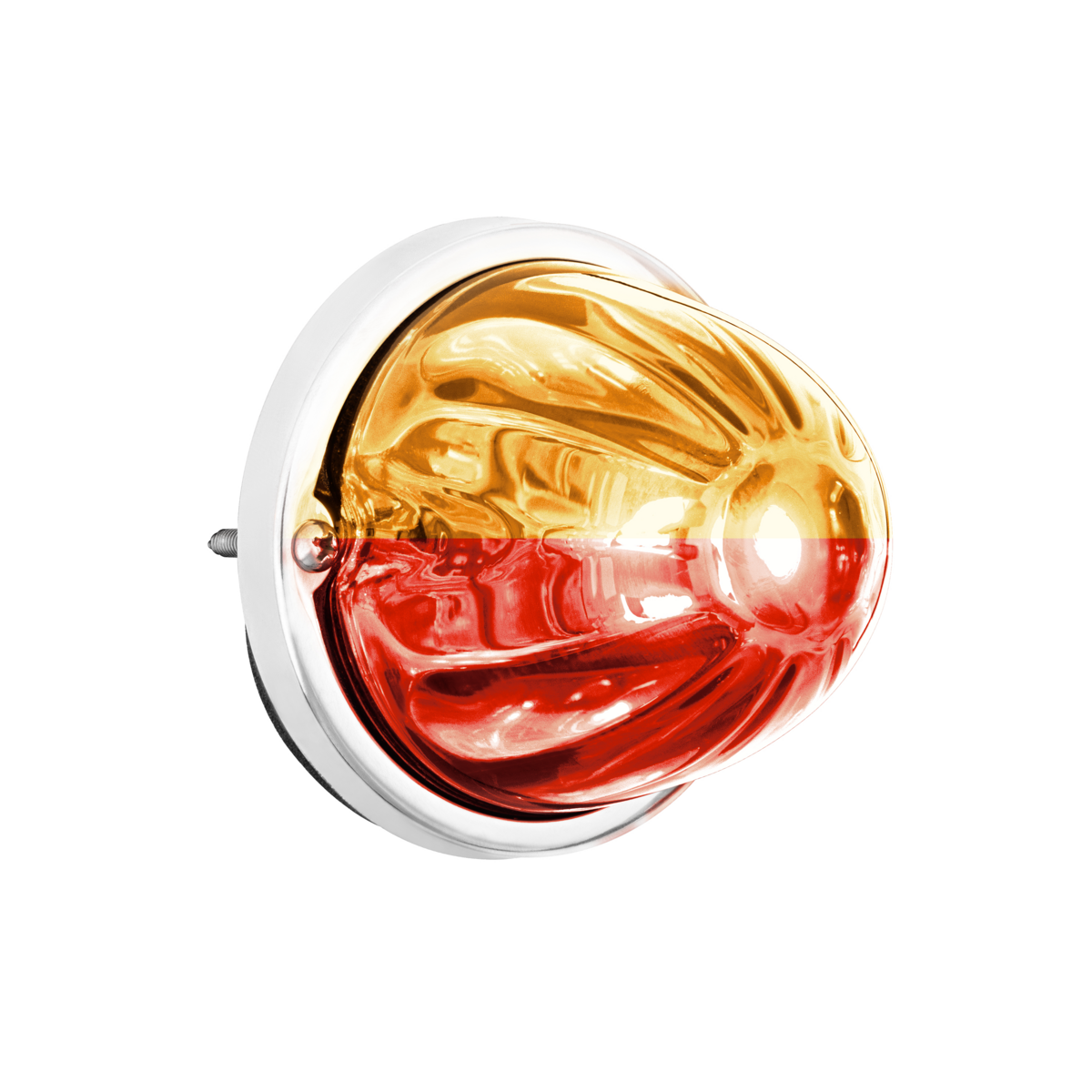 360-Degree Double Fury LED Bulb Glass Watermelon Flush Mount Kit-Amber & Red LED