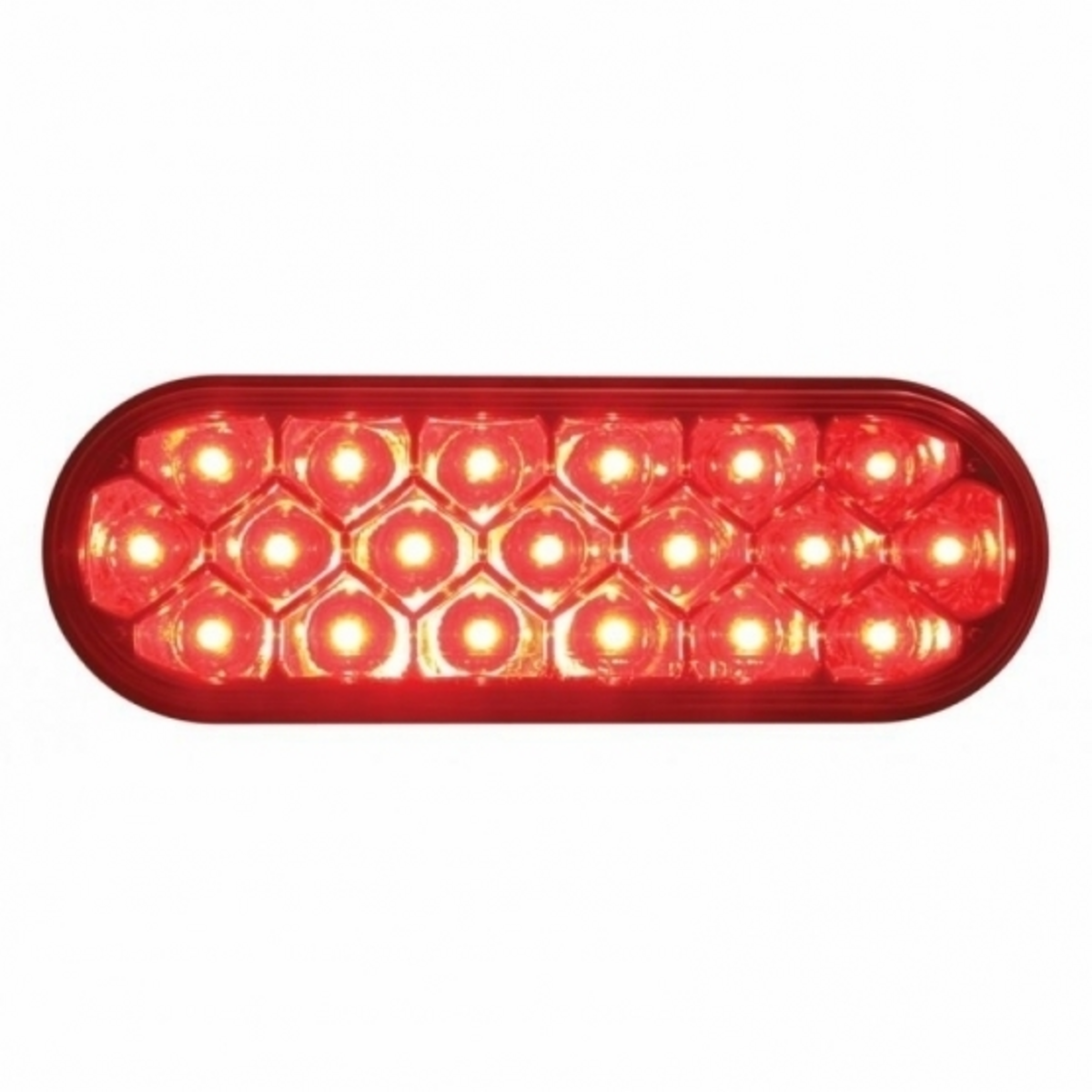 3-3/4" Bolt Pattern SS Spring Loaded Bar With 6" Oval 19 LED Lights & Bezel -Red LED & Lens (Pair)