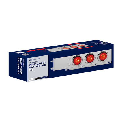 3-3/4" Bolt Pattern Chrome Spring Loaded Bar With 6X 4" 13 Red LED Abyss Lights - Clear Lens (Pair)