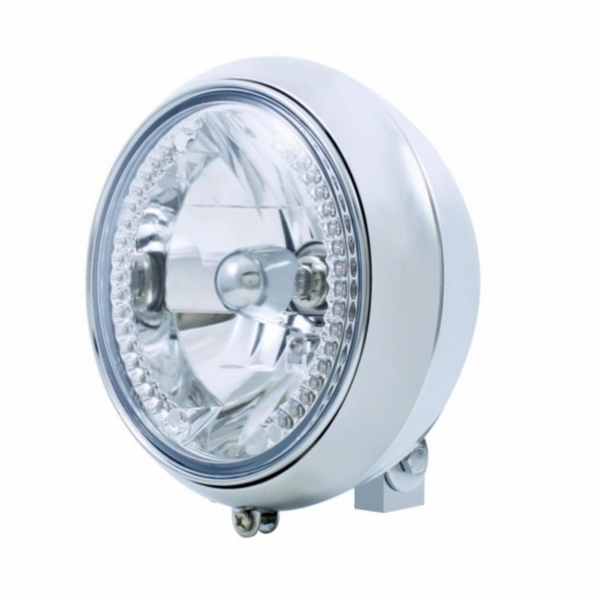 7" Motorcycle Headlight With 34 Amber LED Bulb