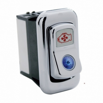 "Engine Fan" Rocker Switch Cover With Blue Crystal