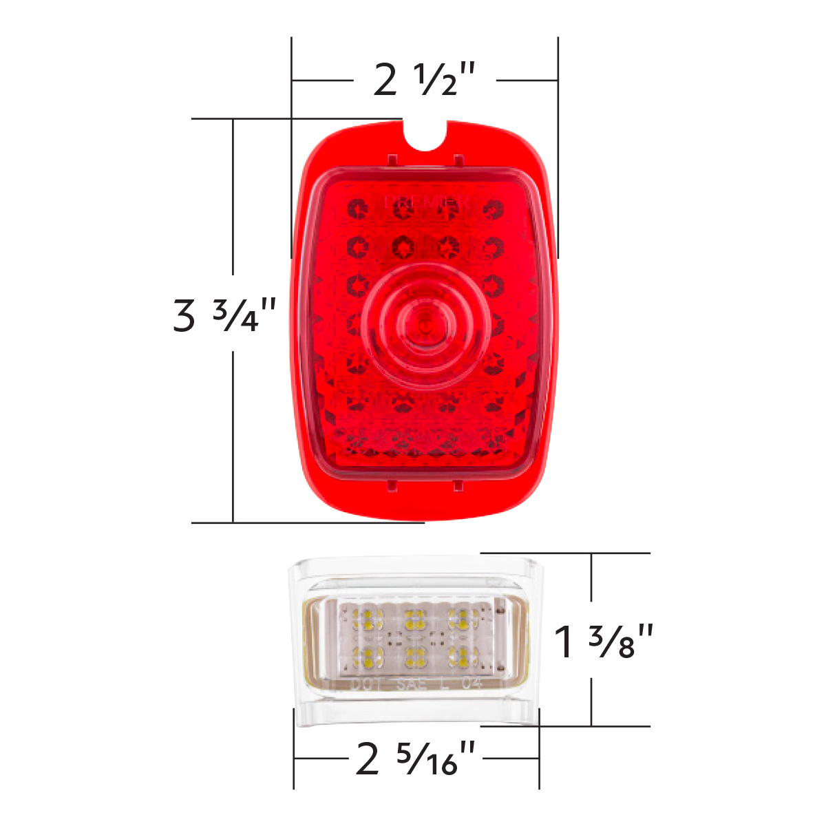 27 LED Tail Light With 6 LED LP Light For Chevy Passenger Car (1937-1938) & Truck (1940-1953)- L/H
