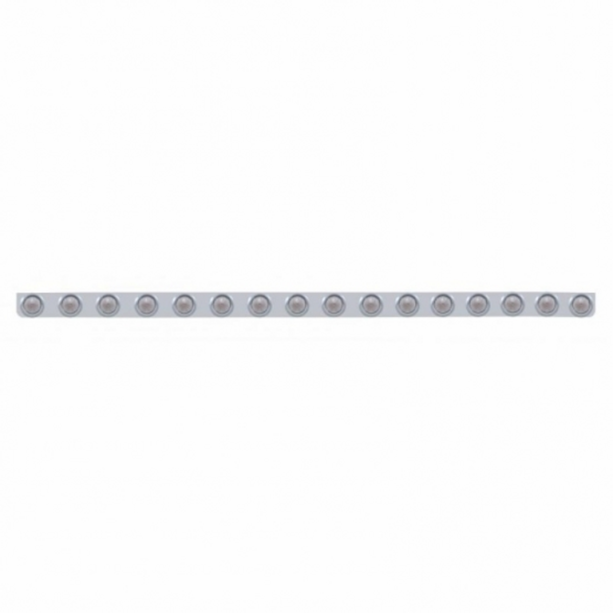 79-1/2" SS Bumper Light Bracket With 16X 9 LED 2" Beehive Lights & Visors -Amber LED/Clear Lens