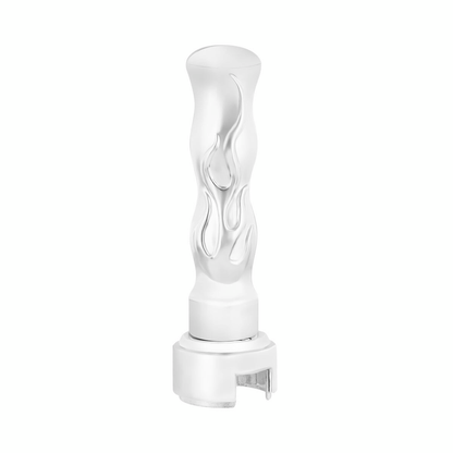 Thread-On Flame Gearshift Knob With Adapter For Eaton Fuller 13/15/18 Speed - Chrome