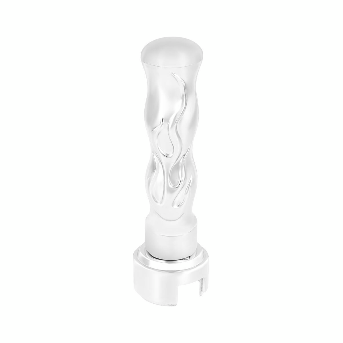 Thread-On Flame Gearshift Knob With Adapter For Eaton Fuller 13/15/18 Speed - Chrome