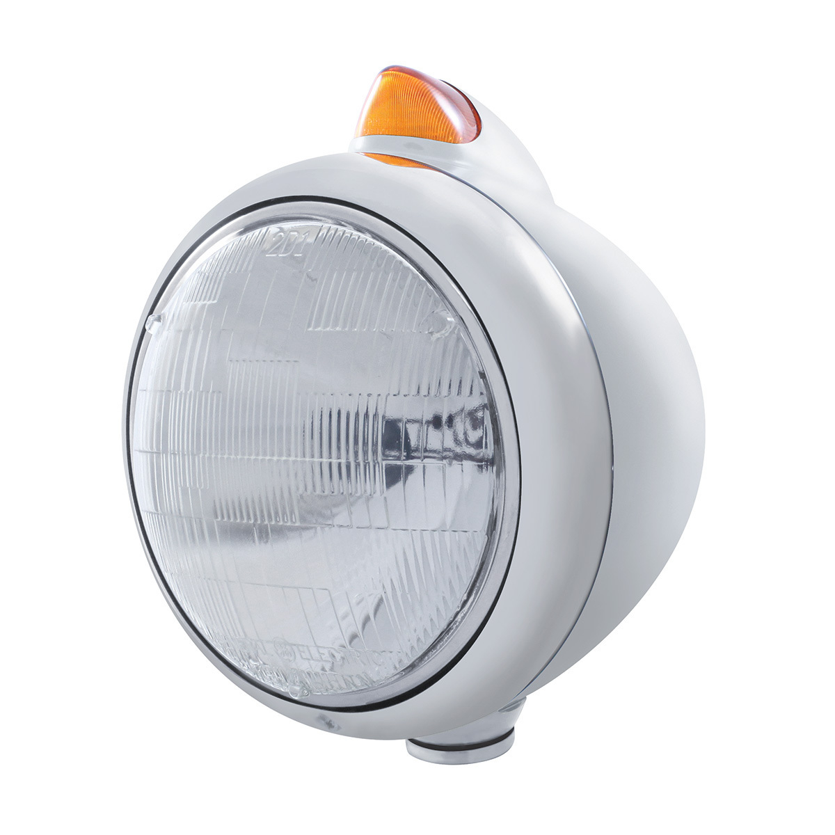 Chrome Guide 682-C Headlight 6014 & Original Style LED Signal - Amber Lens