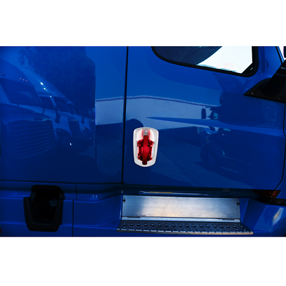 6 LED Chrome Door Handle Cover For 2018-2026 Freightliner Cascadia - Passenger, Red LED