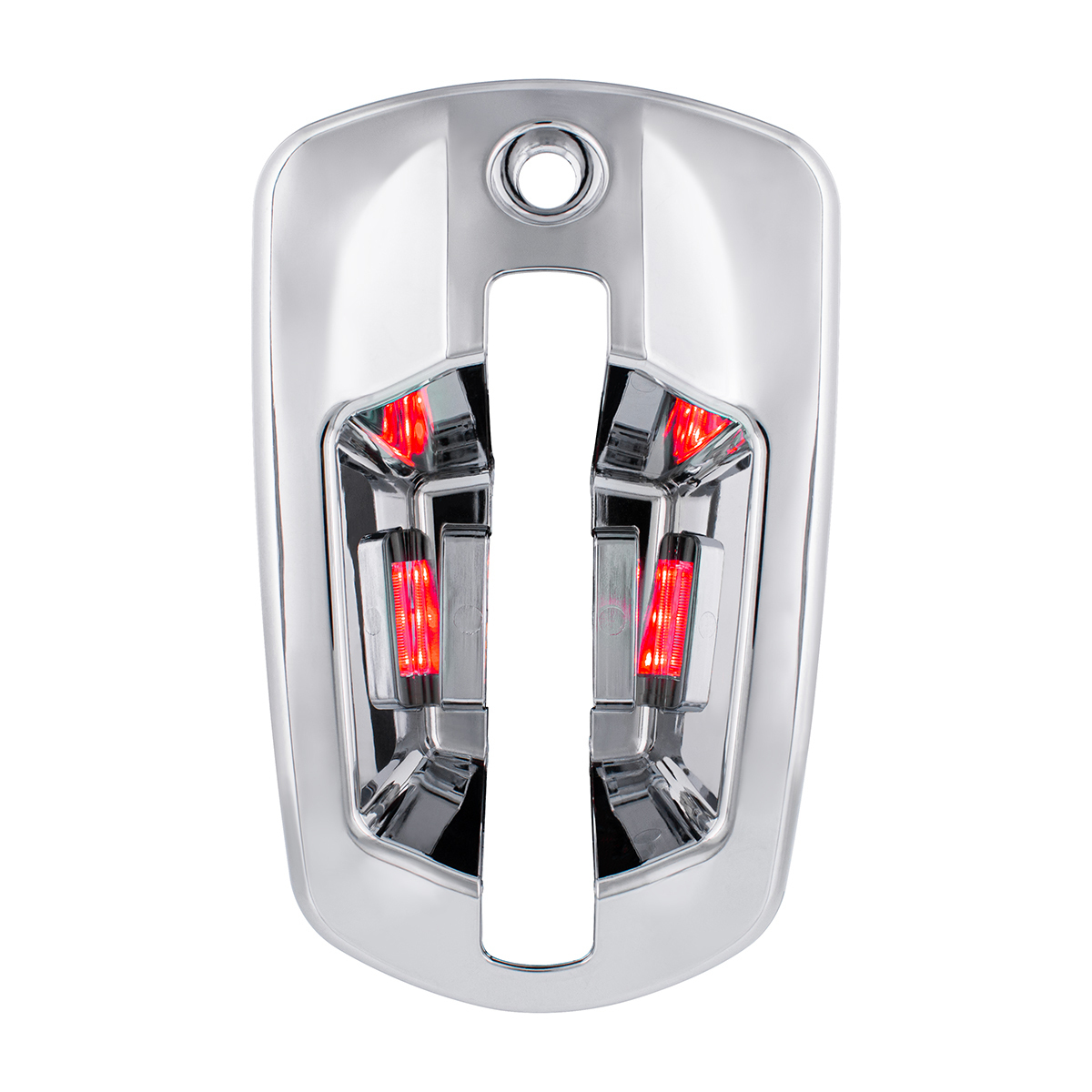 6 LED Chrome Door Handle Cover For 2018-2026 Freightliner Cascadia - Passenger, Red LED