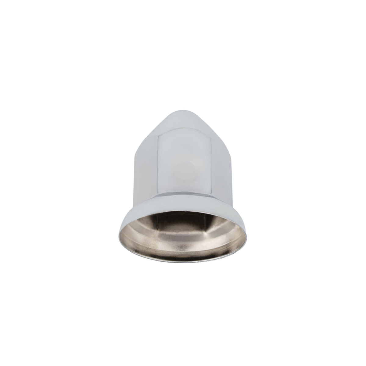 33mm X 2-3/8" Chrome Steel Pointed Nut Cover With Flange - Push-On