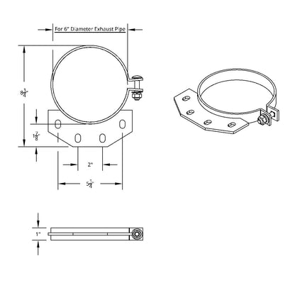 6" Stainless Exhaust Clamp For Peterbilt Ultra Cab