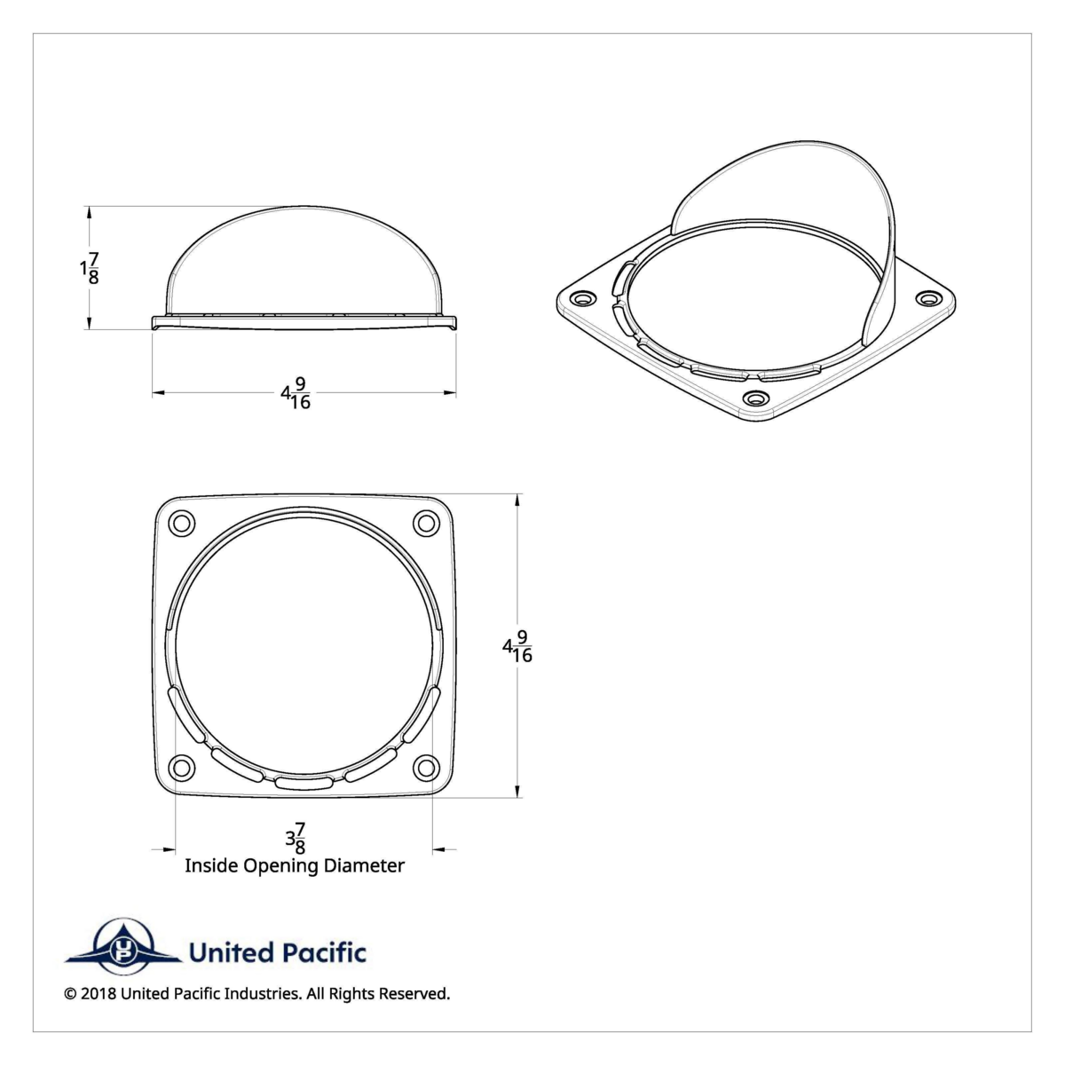 LED Square Double Face Light Bezel With Visor - Fits Up 38701 Series