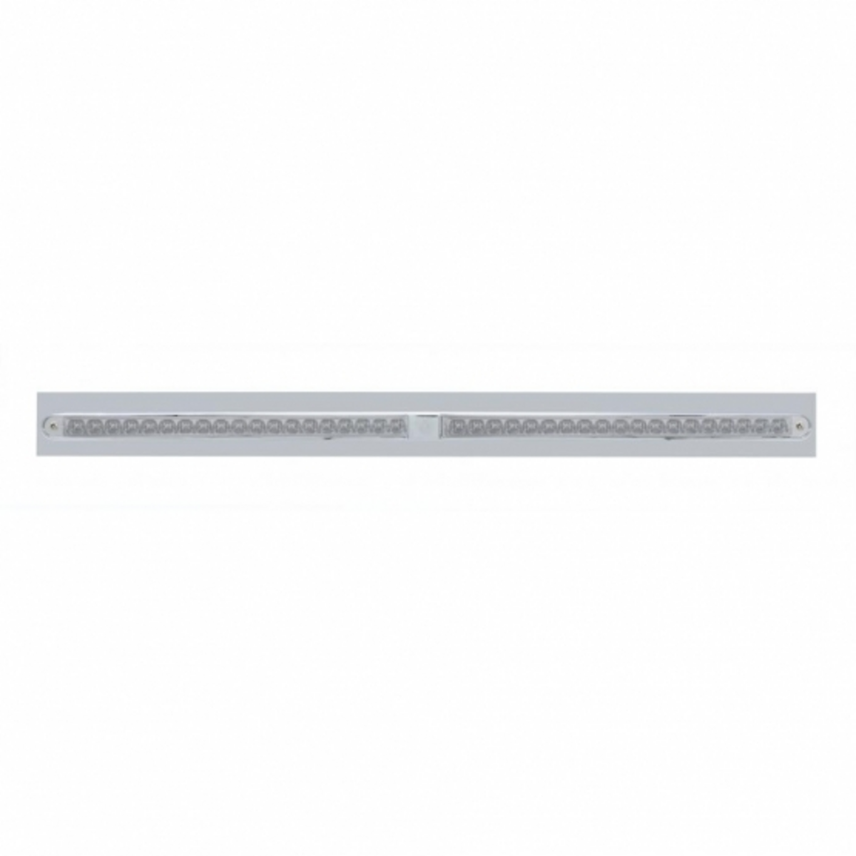 Chrome Top Mud Flap Plate With Two 19 LED 24" Reflector Light Bars - Red LED/Clear Lens (Each)