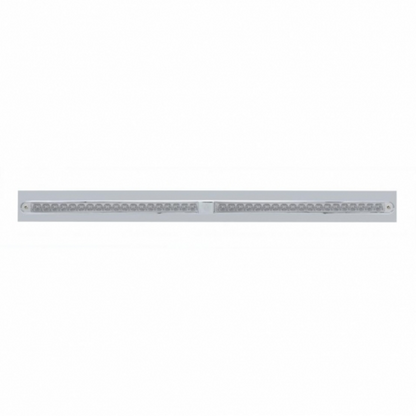Chrome Top Mud Flap Plate With Two 19 LED 24" Reflector Light Bars - Red LED/Clear Lens (Each)