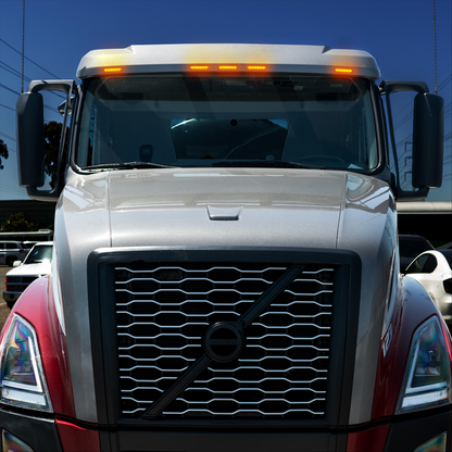 6 LED Exterior Visor Light For 1996-2024 Volvo VNL-Amber LED/Amber Lens