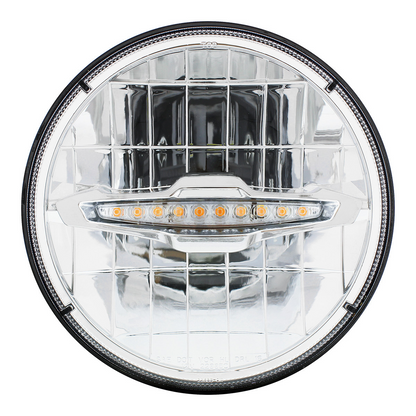 ULTRALIT - 3 High Power LED 7" Headlight With 10 Amber LED Position Light