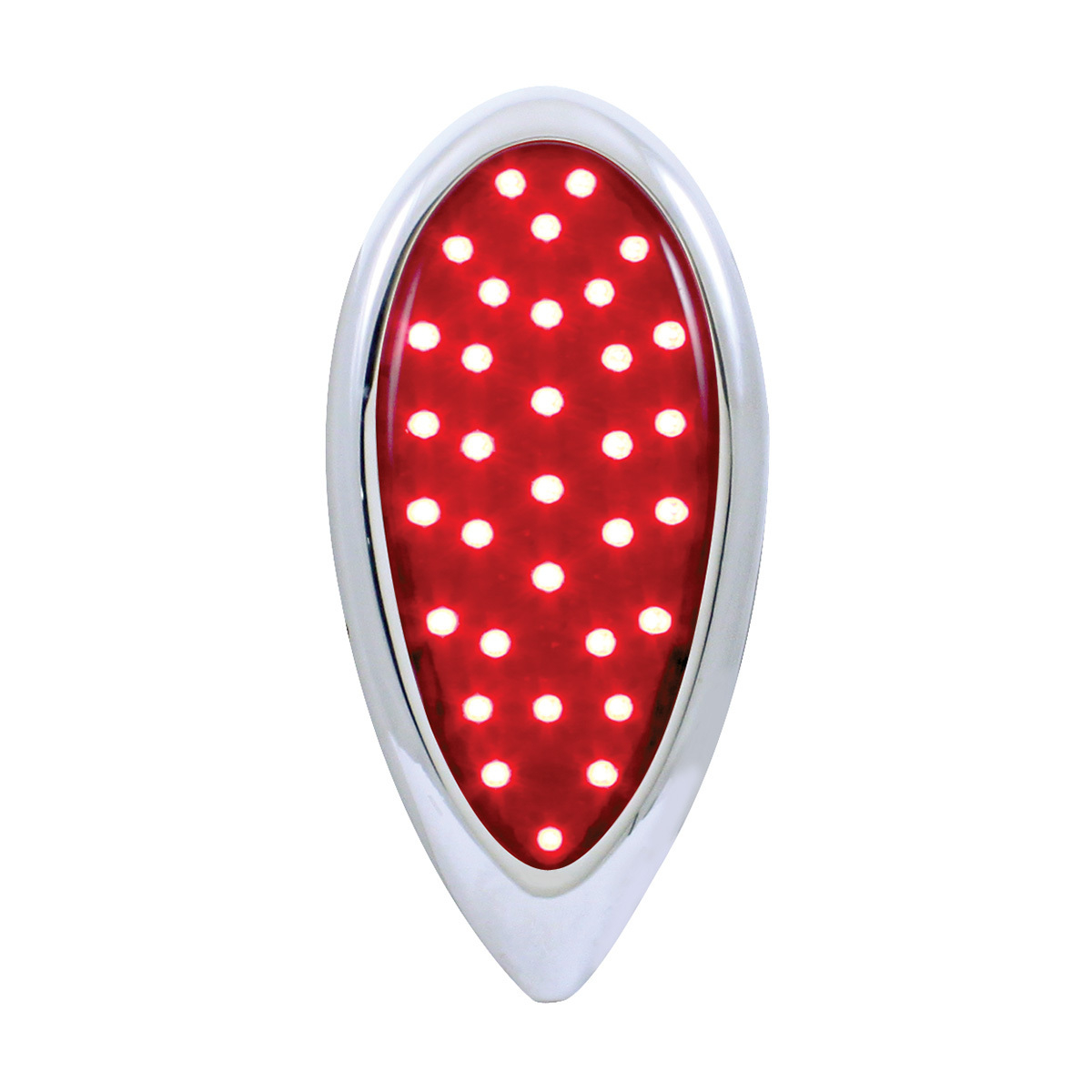 23 LED Tail Light With Chrome Flush Mount Bezel For 1938-39 Ford Car-Red Lens