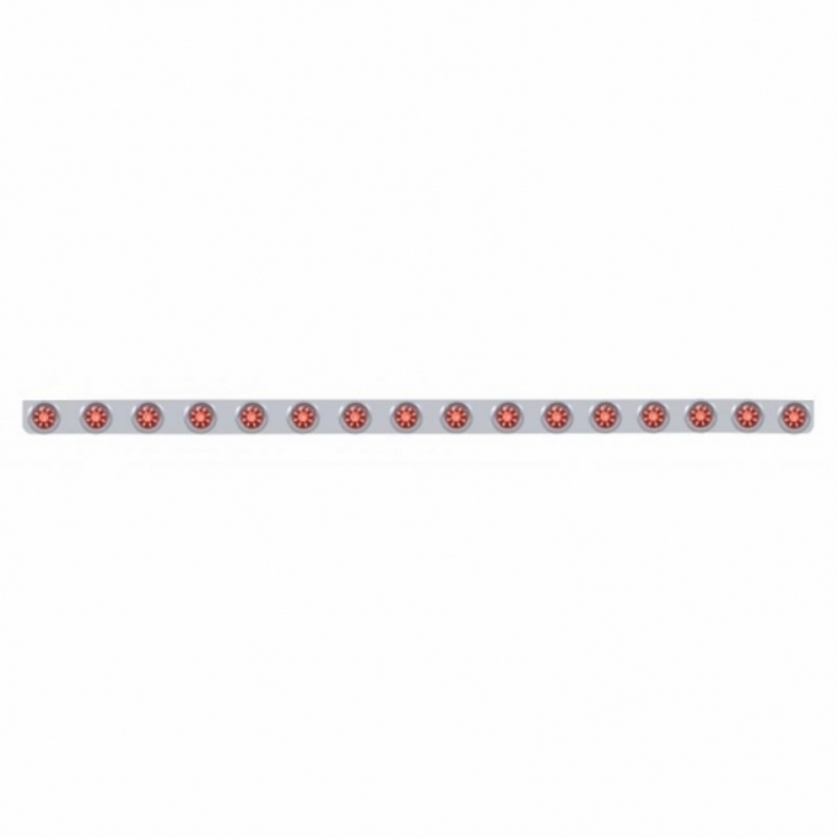 79-1/2" SS Bumper Light Bracket With 16X 9 LED 2" Beehive Lights & Visors -Red LED & Lens