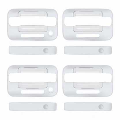 Chrome Door Handle Cover Set For 2004+ Ford F-150 4-Door Models With Keyless Entry