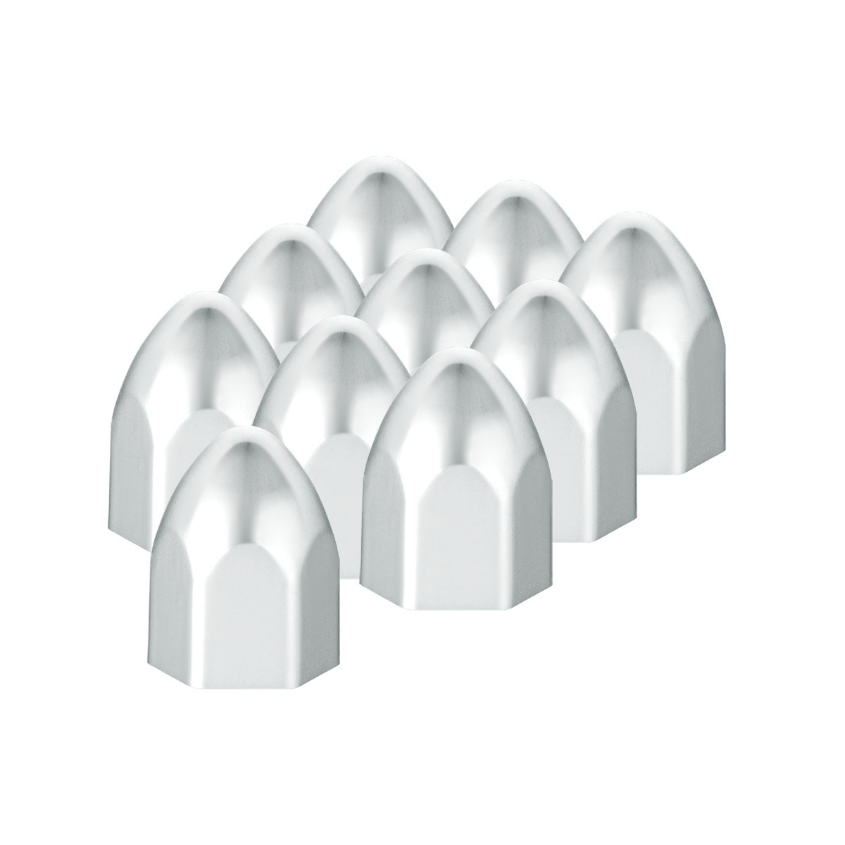 1/2" x 15/16" Chrome Plastic Bullet Nut Covers - Push-On (10-Pack)