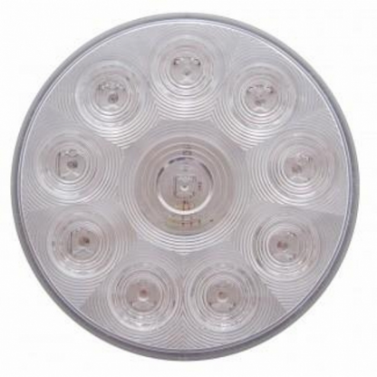 3-3/4" Bolt Pattern Chrome Spring Loaded Bar W/6X 4" 10 Red LED Lights - Clear Lens (Pair)