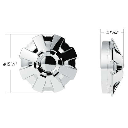 Rubicon Front Axle Cover Kit With 33mm Thread-On Nut Covers-Chrome