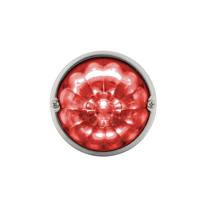 17 LED Dual Function Watermelon Flush Mount Kit - Red LED/Clear Lens